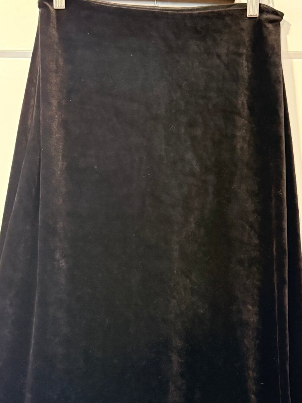 Energie Long Black Velvet Elastic Waist Pull-On Skirt - Picture 2 of 3